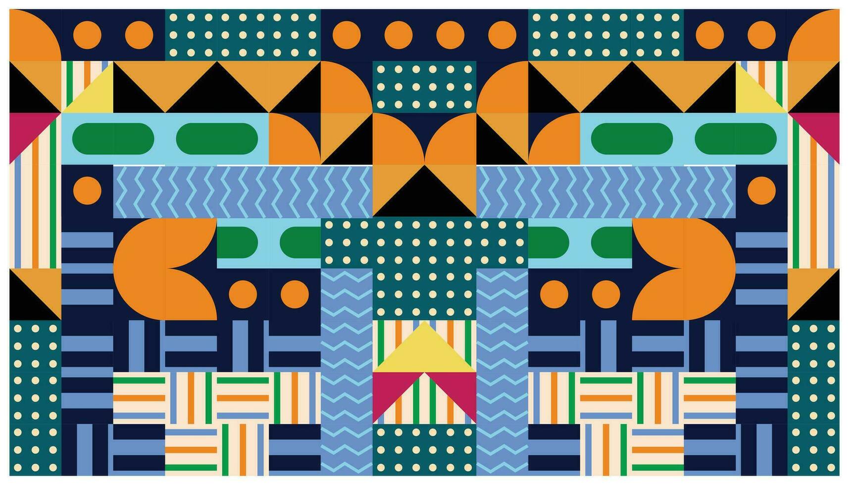 Seamless African pattern with geometric elements in retro memphis style. Tribal vector ornament. Ethnic carpet with chevrons. Aztec style. Ancient interiors. Modern rugs.