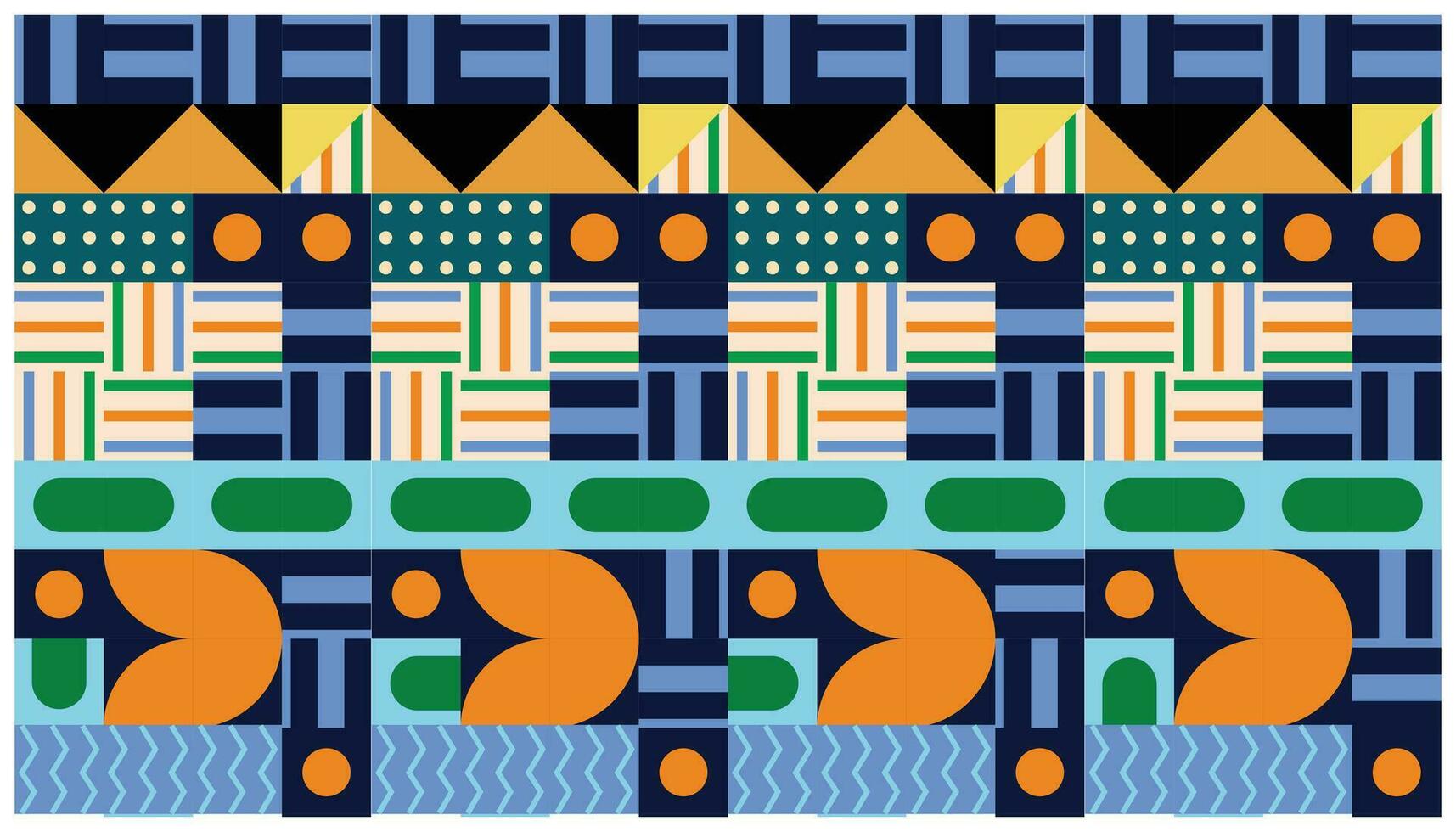 Seamless African pattern with geometric elements in retro memphis style. Tribal vector ornament. Ethnic carpet with chevrons. Aztec style. Ancient interiors. Modern rugs.