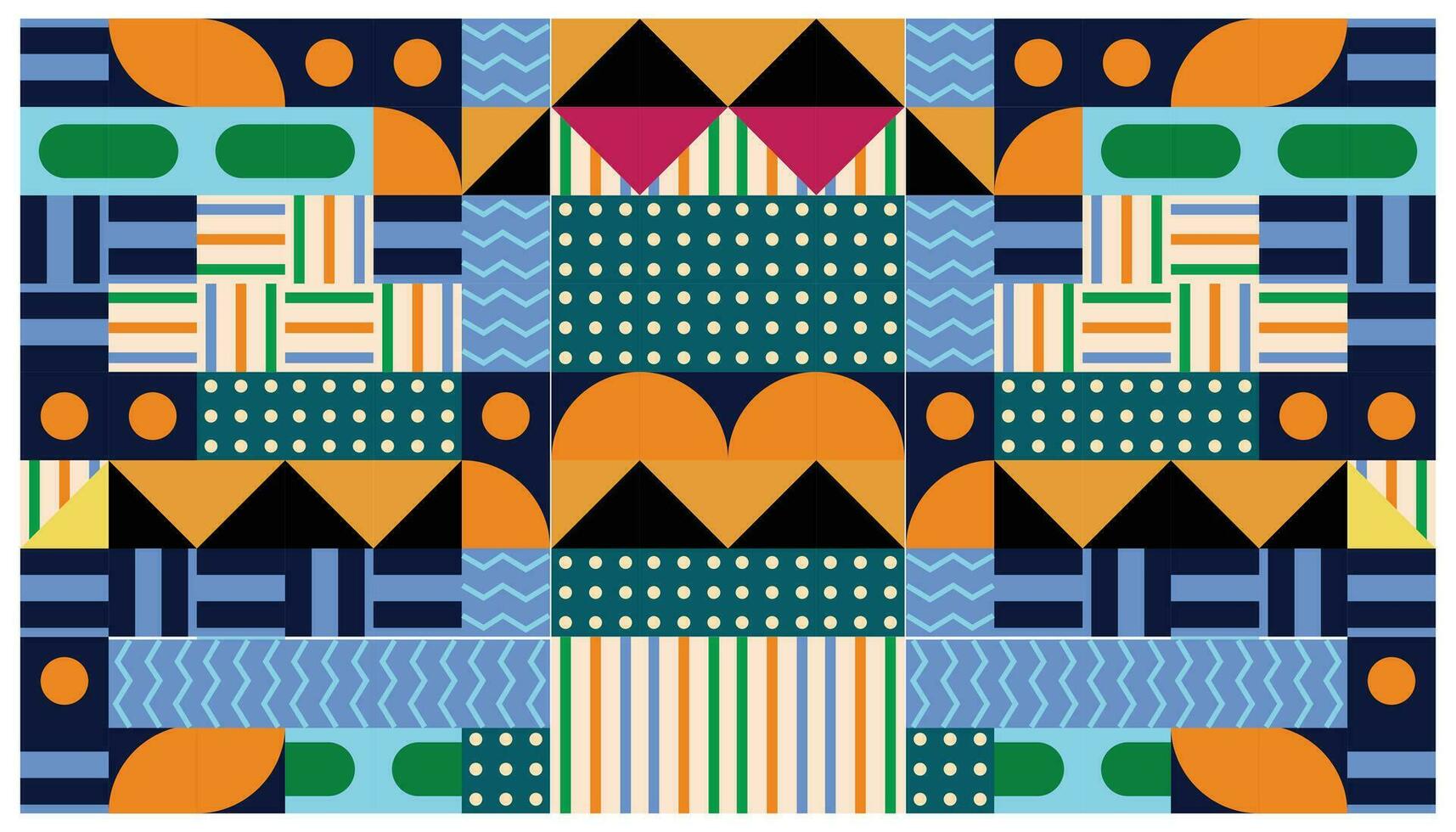 Seamless African pattern with geometric elements in retro memphis style. Tribal vector ornament. Ethnic carpet with chevrons. Aztec style. Ancient interiors. Modern rugs.
