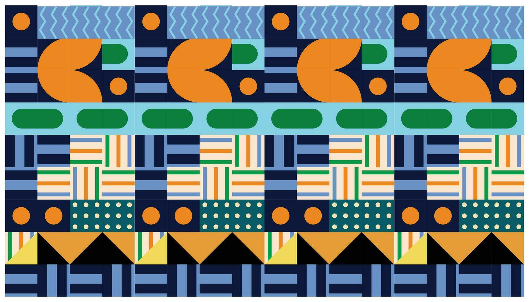 Seamless African pattern with geometric elements in retro memphis style. Tribal vector ornament. Ethnic carpet with chevrons. Aztec style. Ancient interiors. Modern rugs.