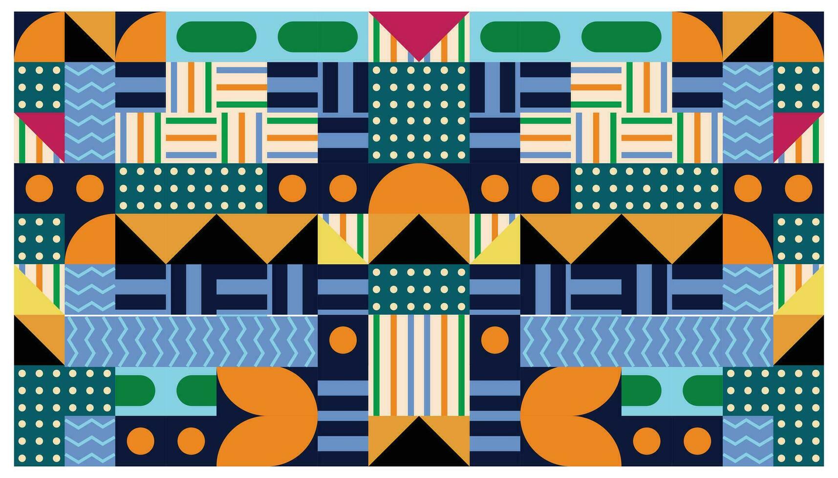 Seamless African pattern with geometric elements in retro memphis style. Tribal vector ornament. Ethnic carpet with chevrons. Aztec style. Ancient interiors. Modern rugs.