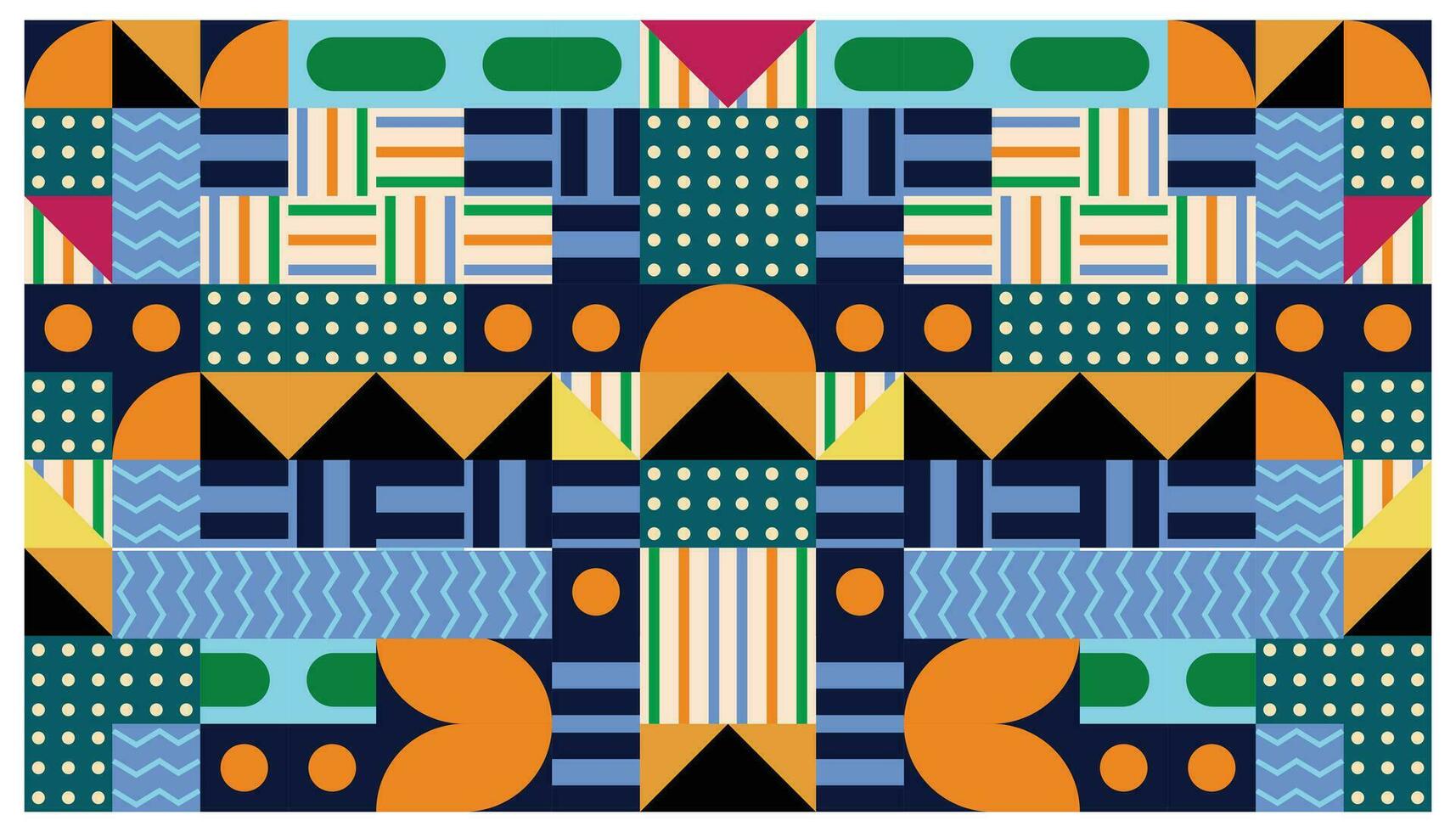 Seamless African pattern with geometric elements in retro memphis style. Tribal vector ornament. Ethnic carpet with chevrons. Aztec style. Ancient interiors. Modern rugs.