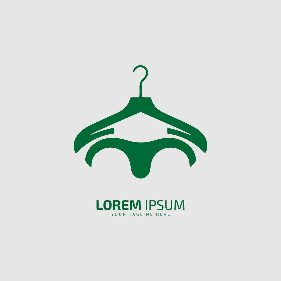 Fashion business logo template, branding design, hanger vector, hanger icon isolated vector