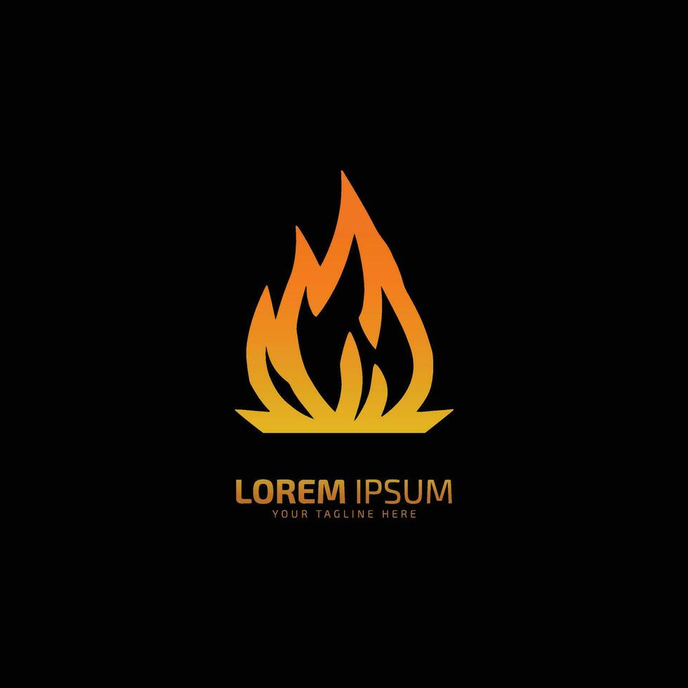 Fire flames gradient logo design template vector icon