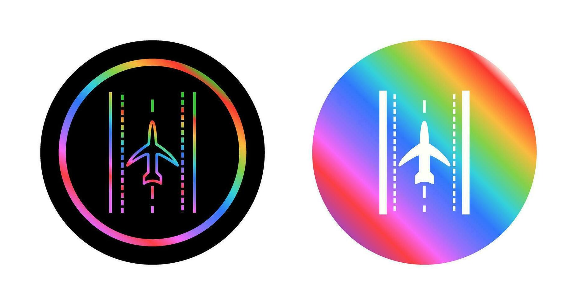 Plane on Runway Vector Icon