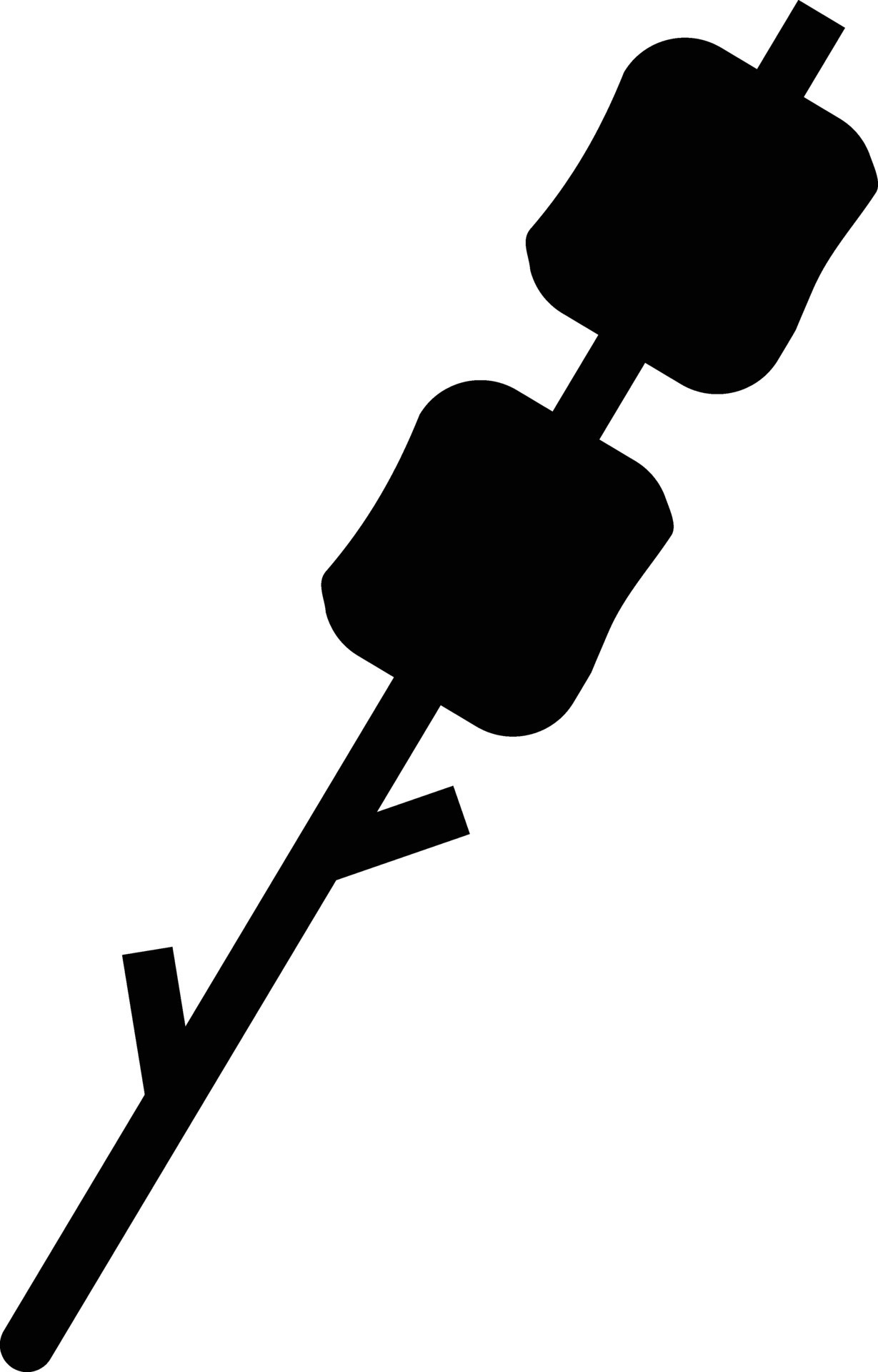 marshmallow on a stick icon. marshmallow sign. flat style. 28320161