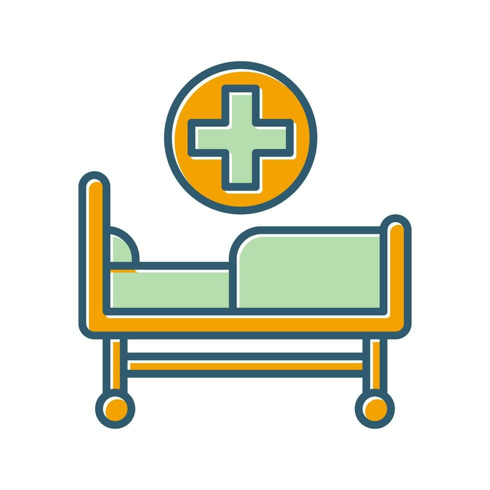 icono de vector de cama de hospital