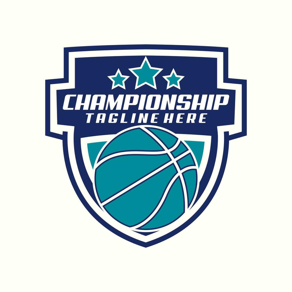 basketball championship logo design vector