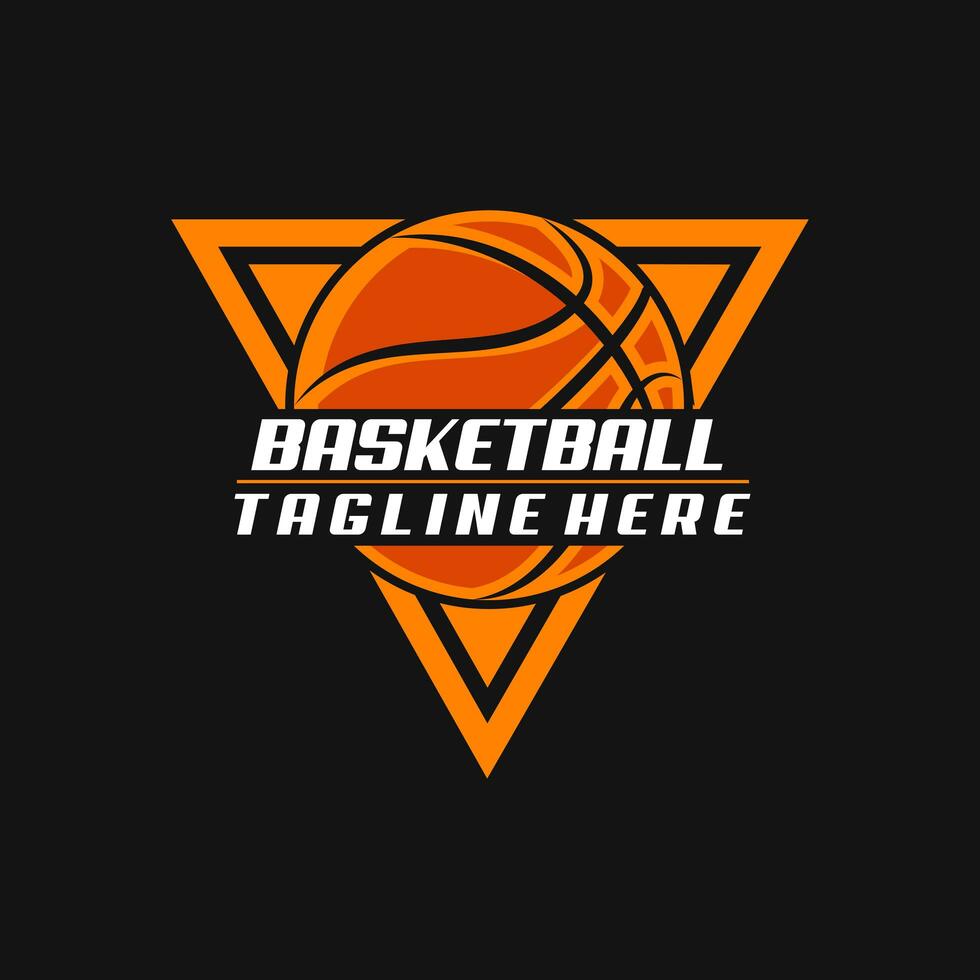 basket ball triangle logo design vector photo