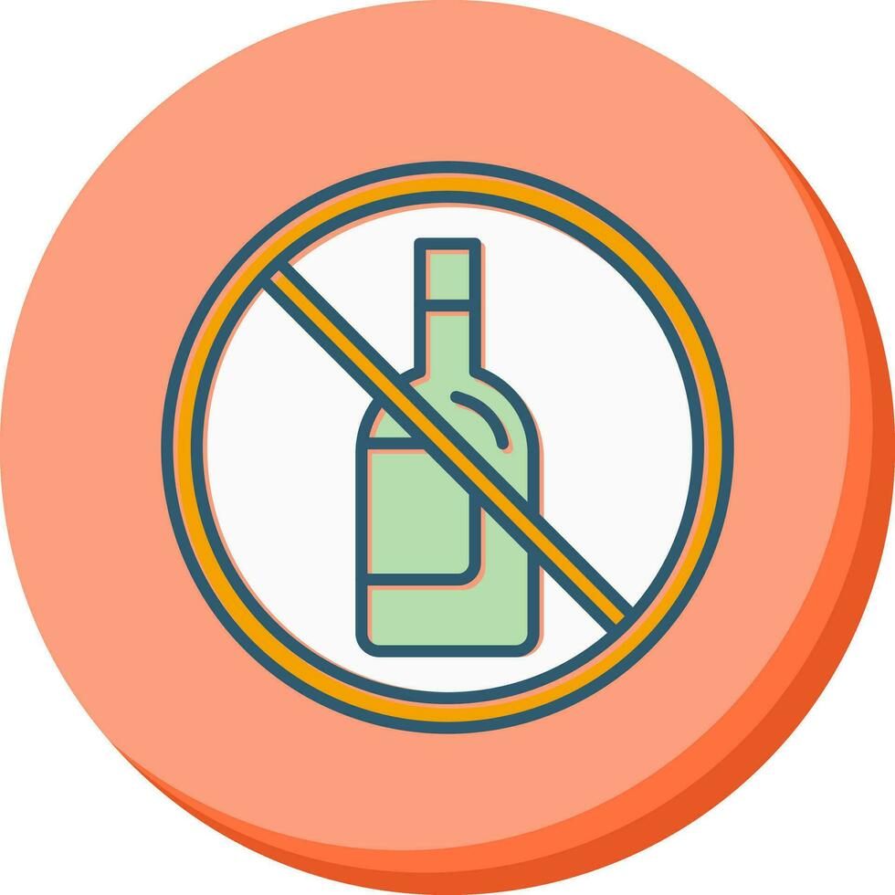 sin icono de vector de alcohol