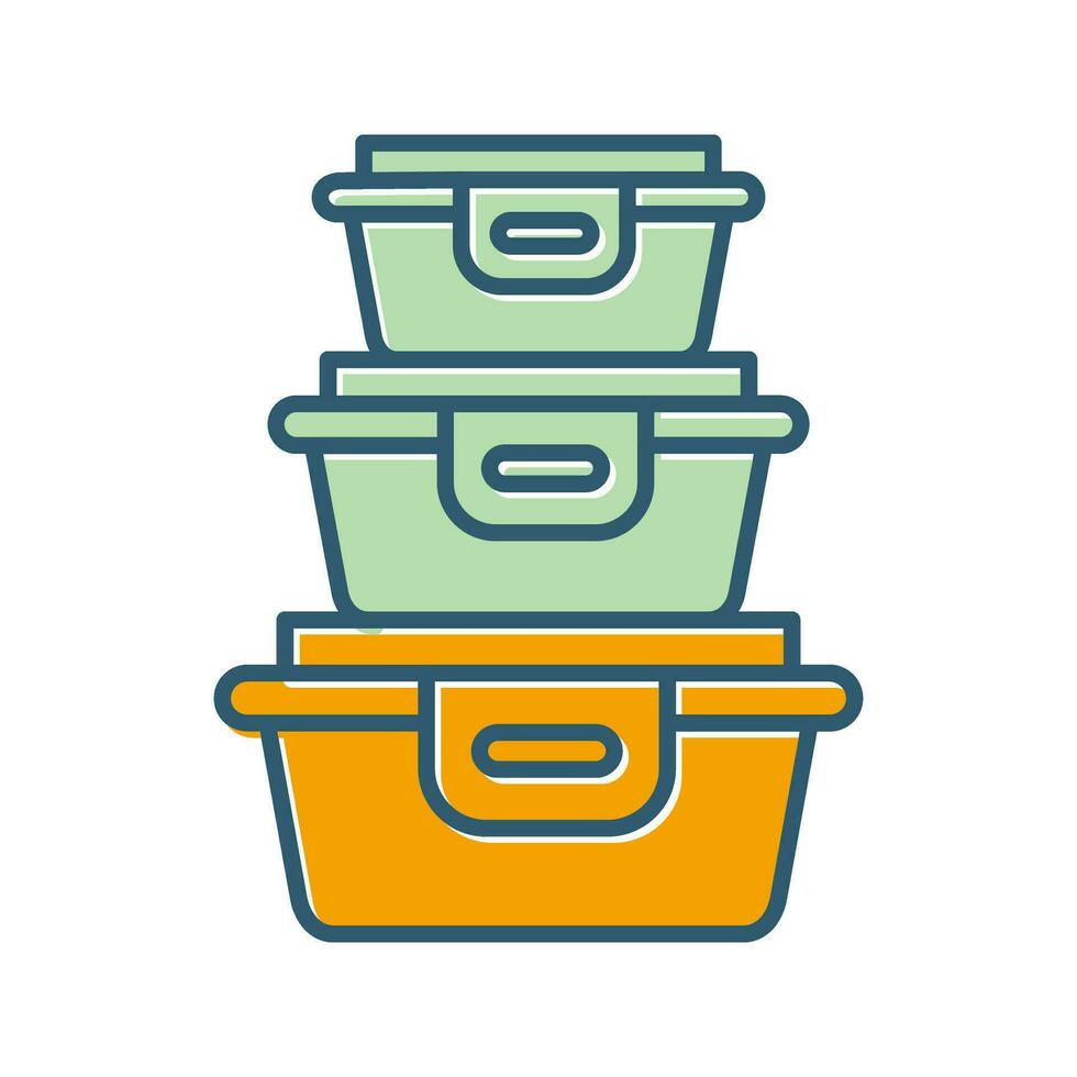 Plastic Food Container Vector Icon