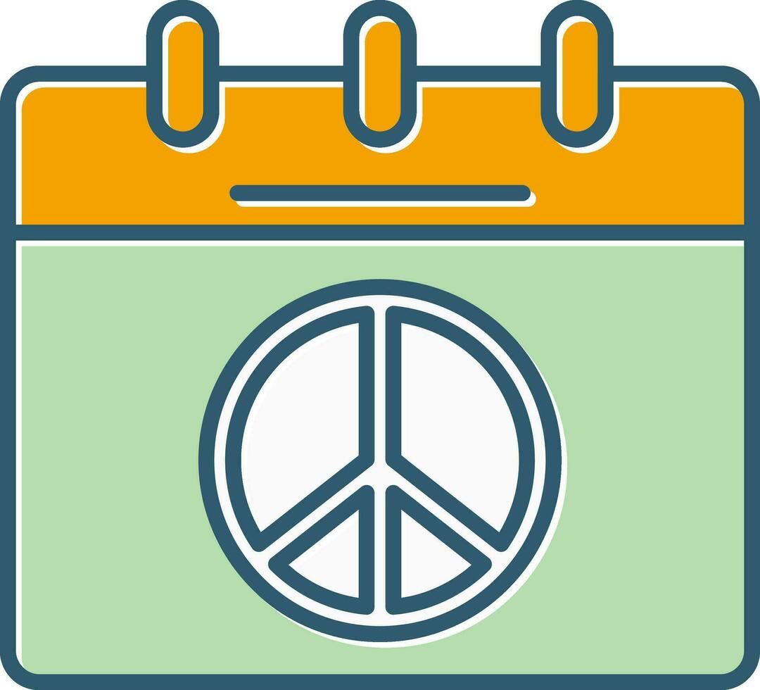 icono de vector de calendario de paz