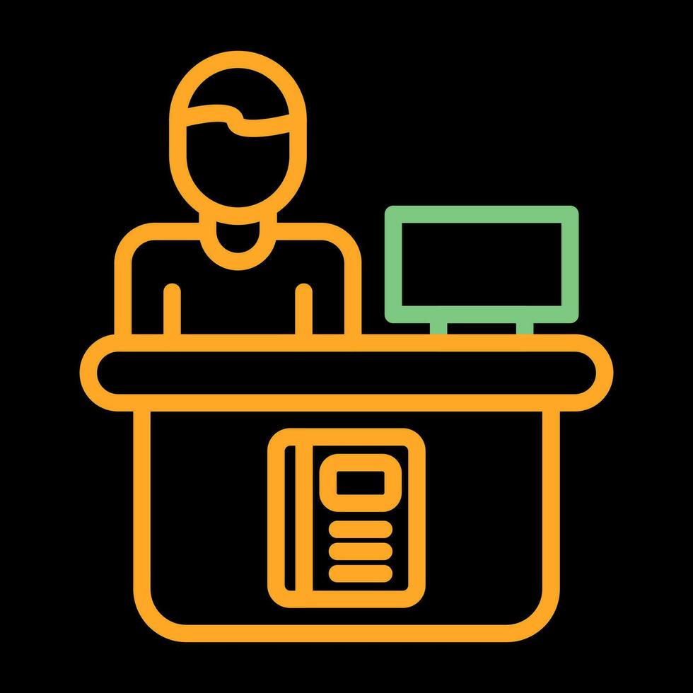 Library Reference Desk Vector Icon