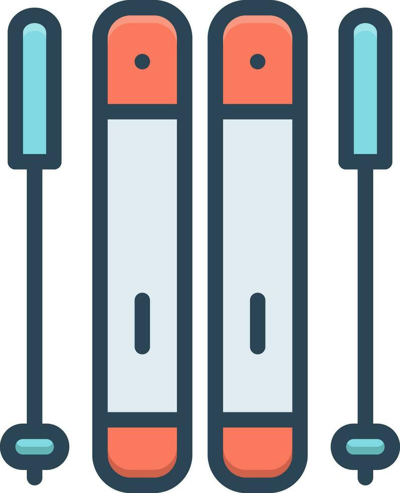 color icon for ski vector