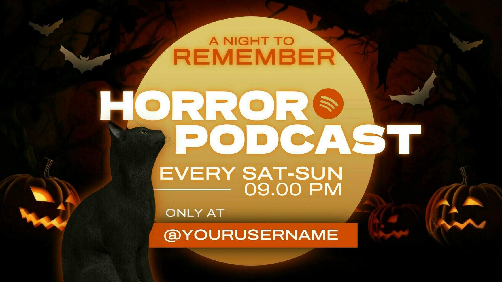 Halloween Vibe Season Themed for Horror Podcast Online Twitter Post Template