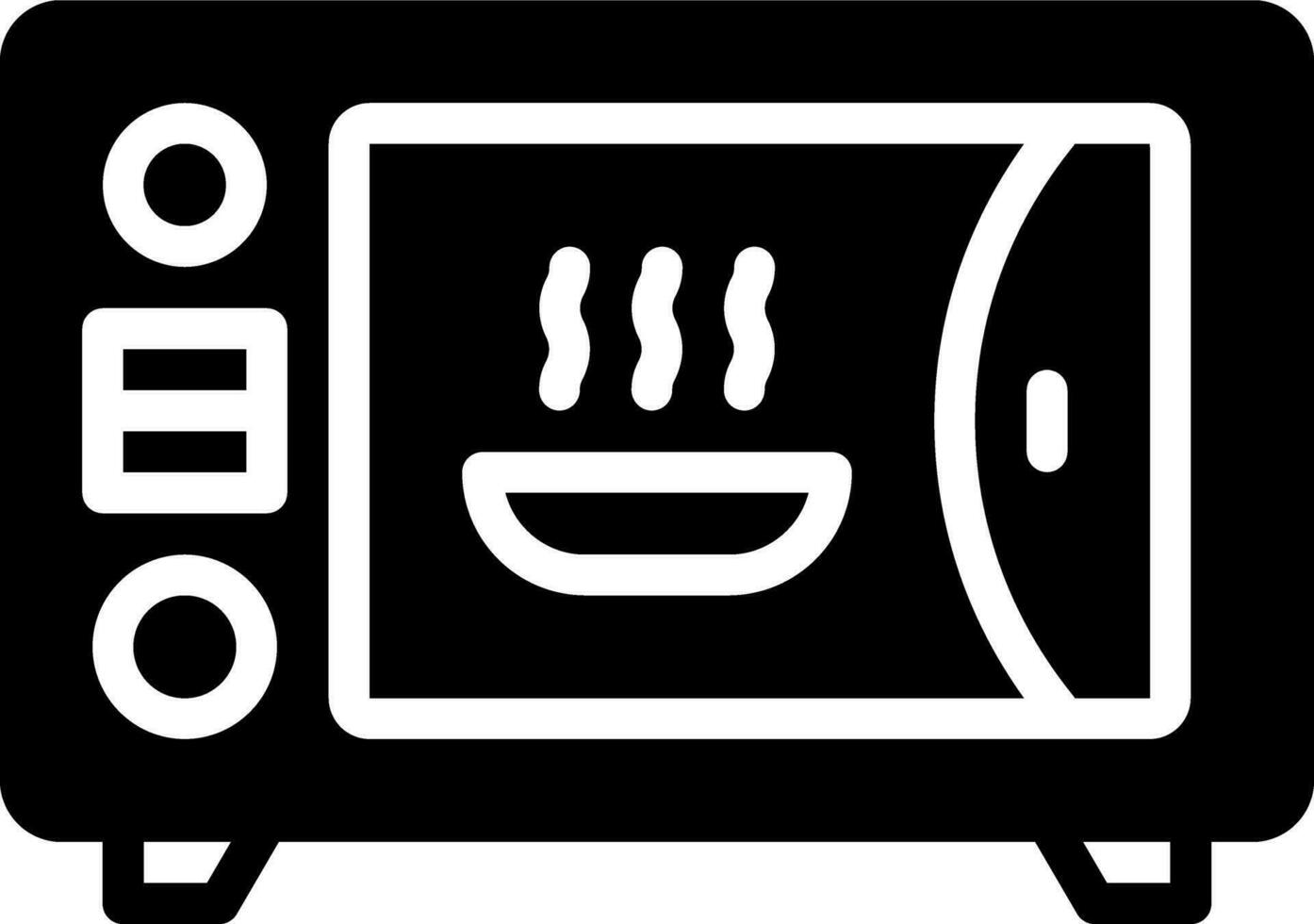 solid icon for oven vector