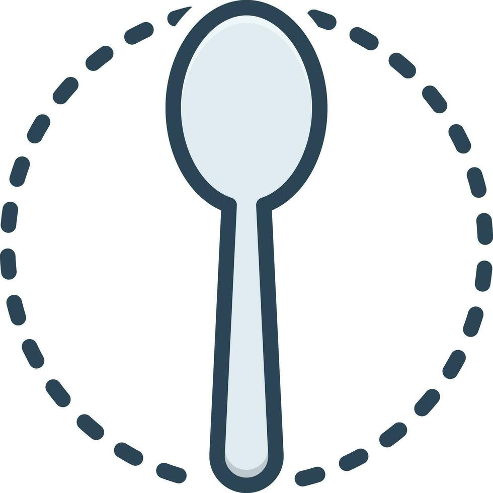 color icon for spoon vector