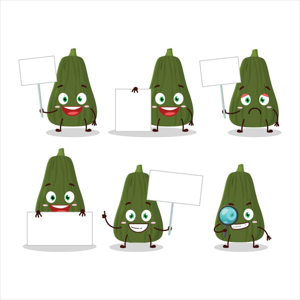 Squash cartoon in character bring information board vector
