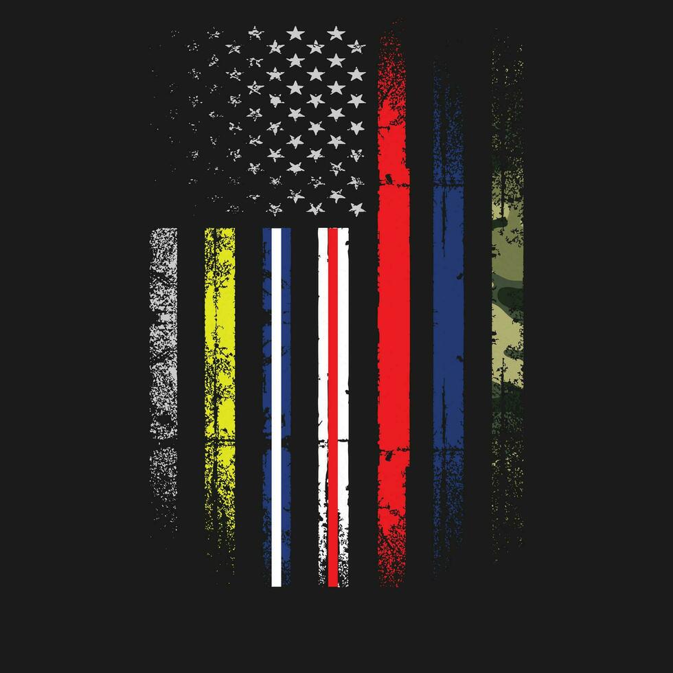 Police Fire Ems First Responder American Flag T-Shirt Police Fire Ems First Responder American Flag T-Shirt