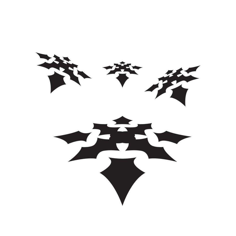 ninja shuriken logo vector modelo