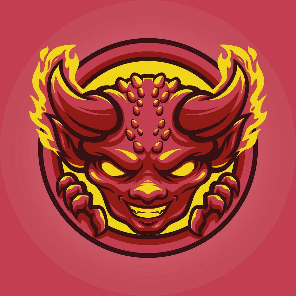Hell Kid Head mascot great illustration for your branding business vector