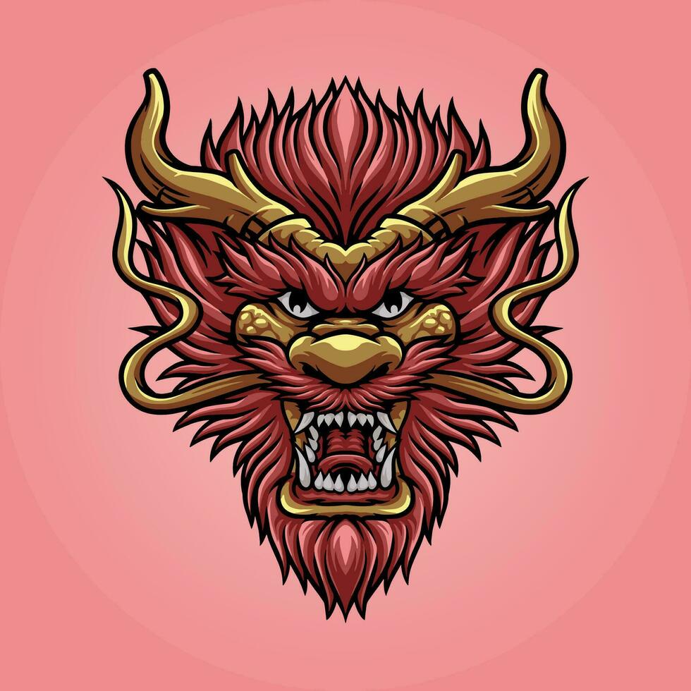 Dragon Head mascot great illustration for your branding business vector