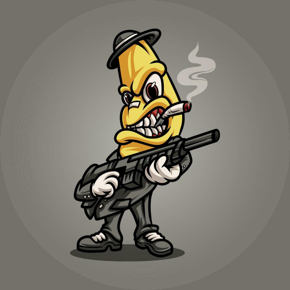 Banana Mafia mascot great illustration for your branding business vector