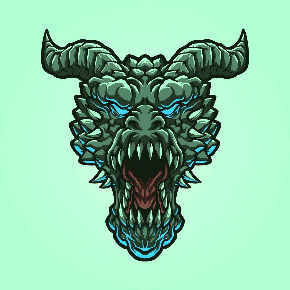 Dragon Head mascot great illustration for your branding business vector