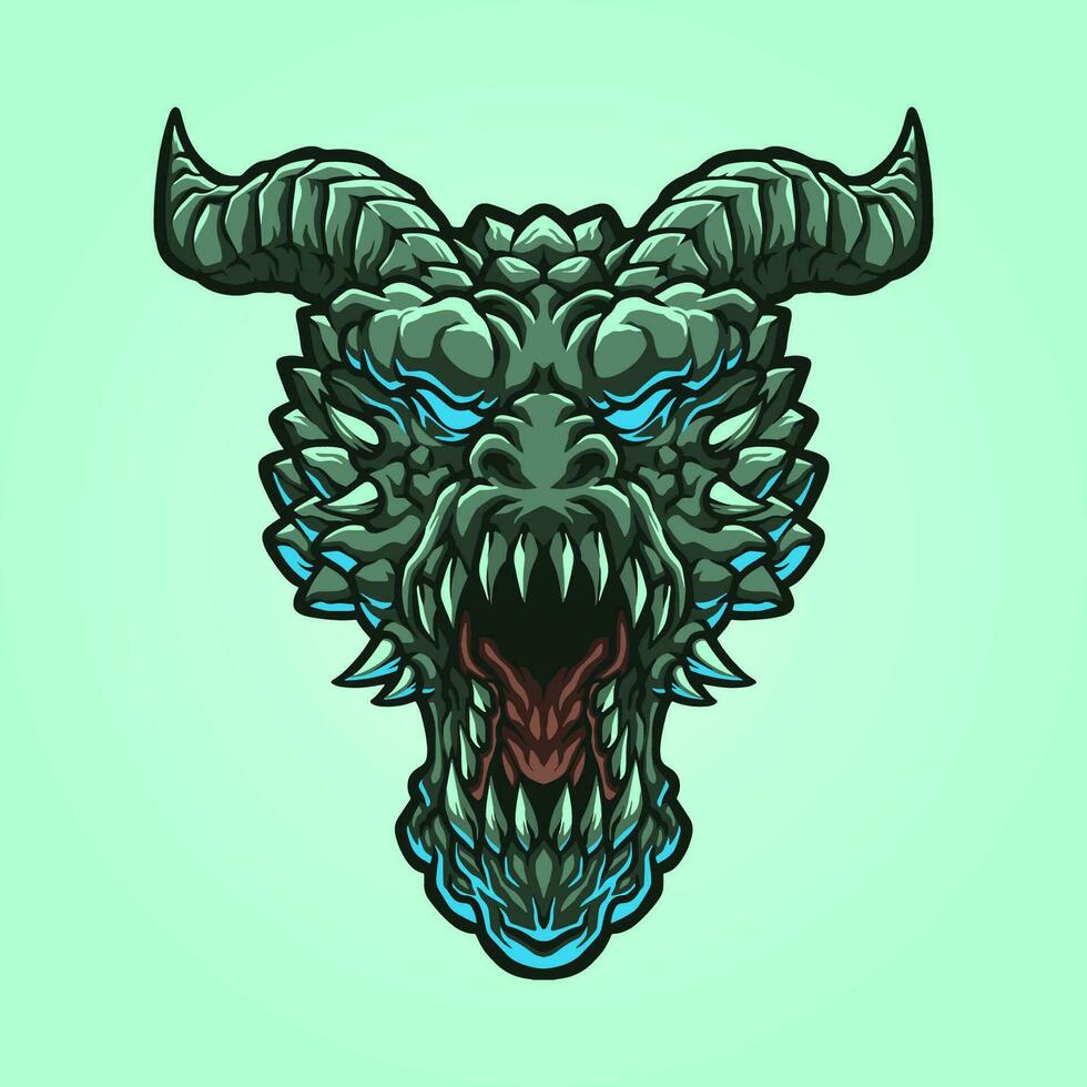 Dragon Head mascot great illustration for your branding business vector