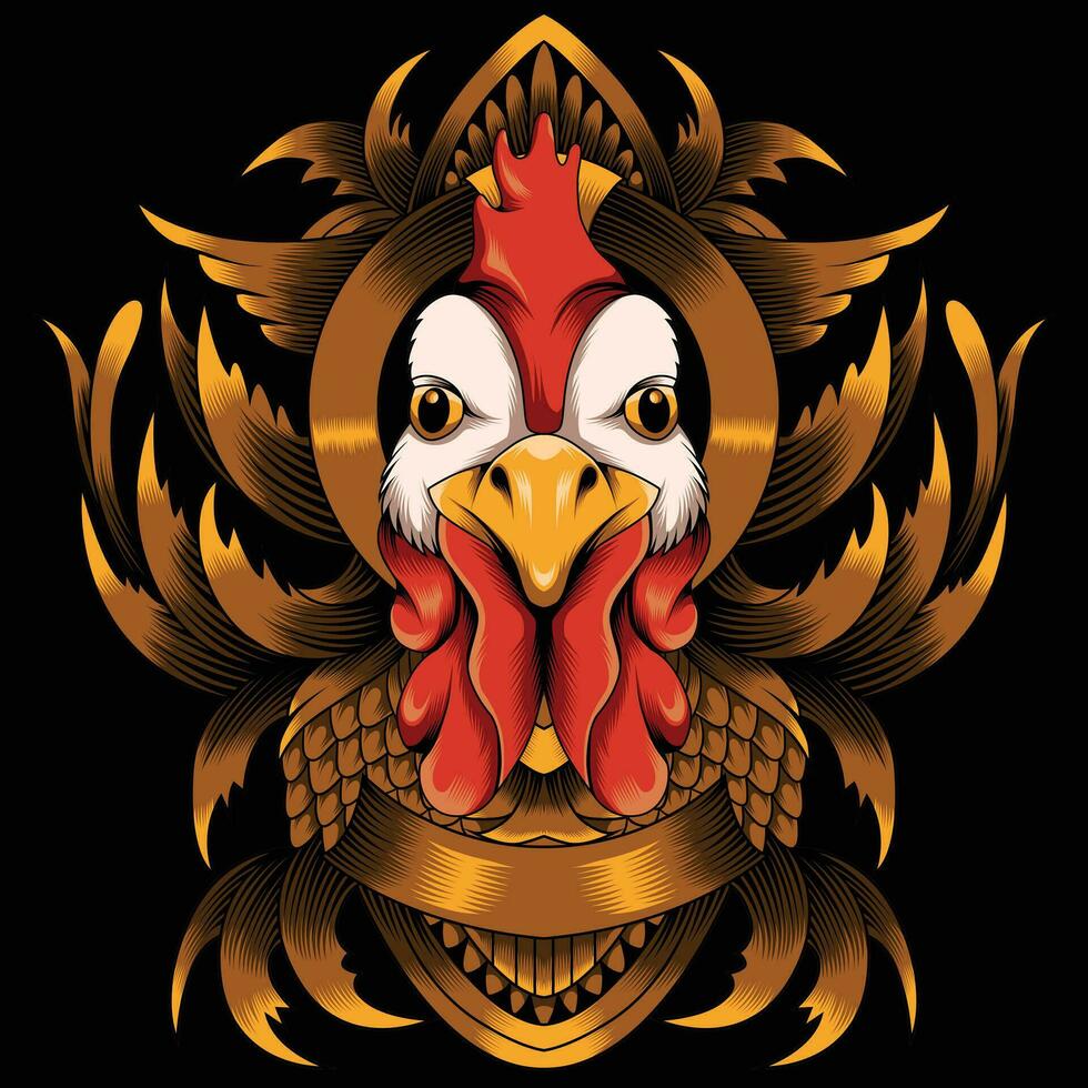 Rooster head vector illustration