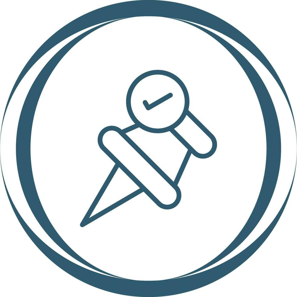 Pushpin with checkmark Vector Icon