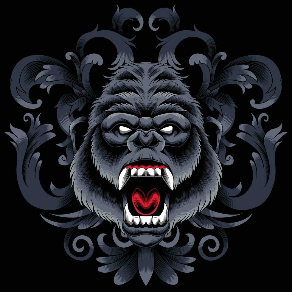 Gorilla head vector illustration