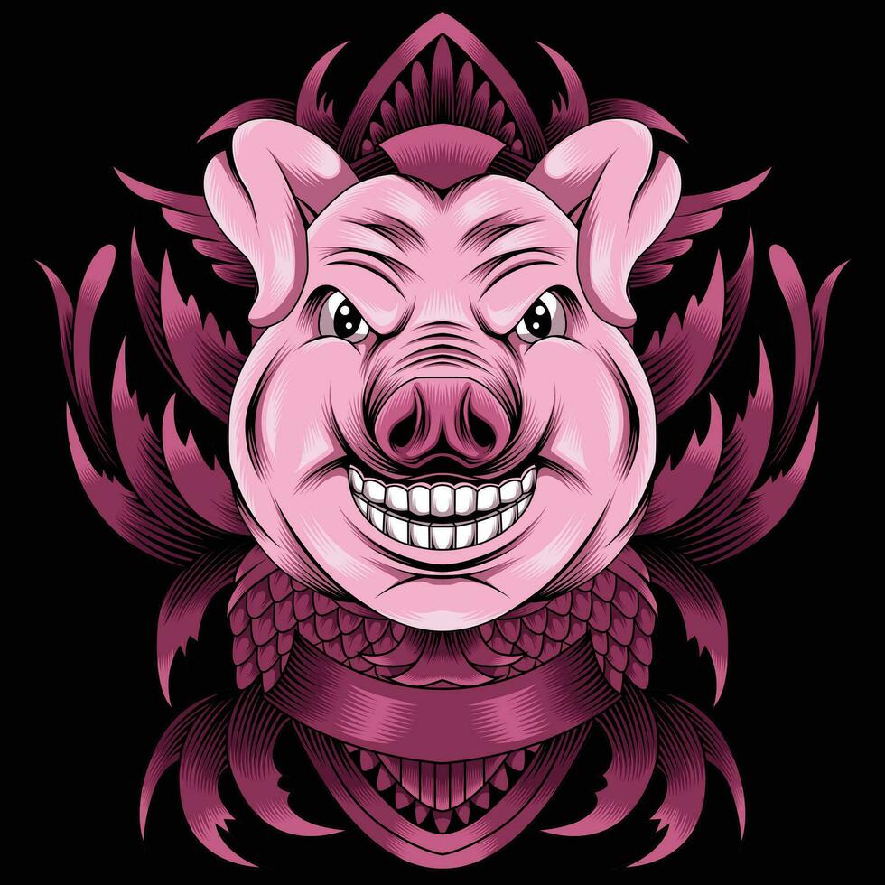 Pig head vector illustration