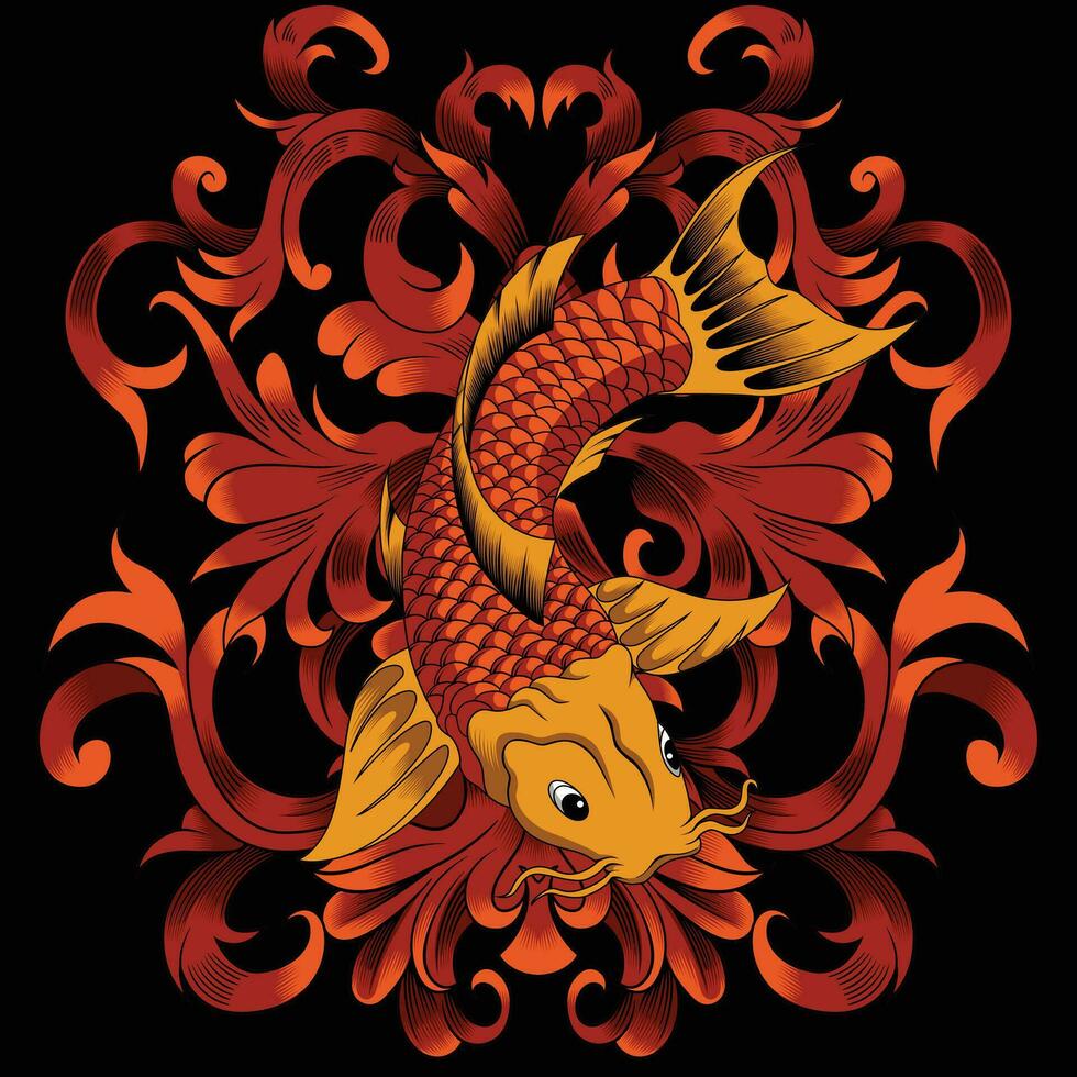 ilustración vectorial de peces koi vector