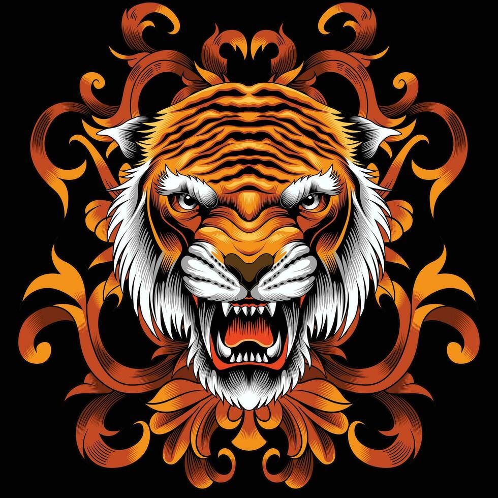 Ilustración de vector de cabeza de tigre