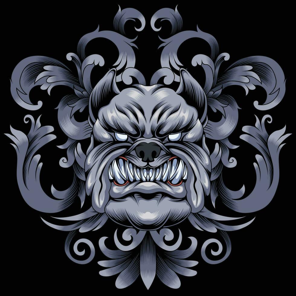 Bulldog head vector illustration
