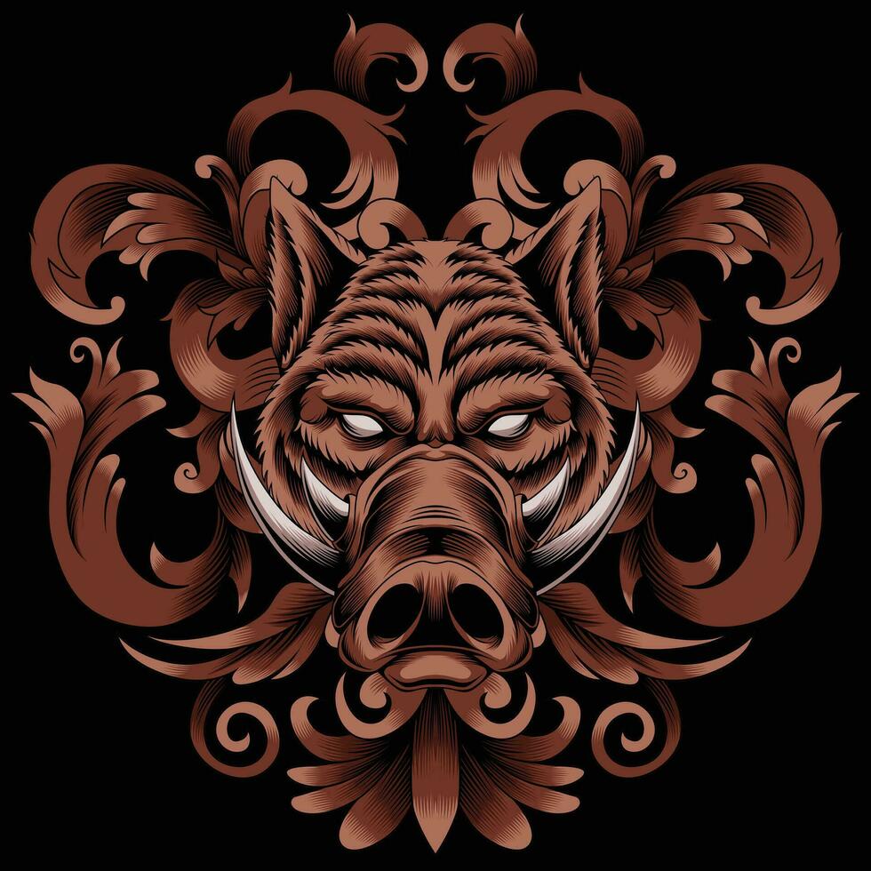 Wild hog vector illustration