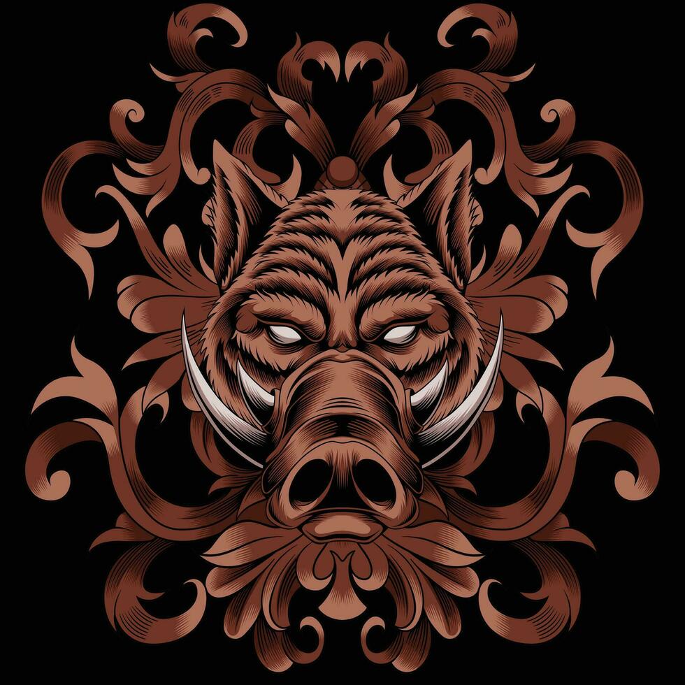 Wild hog vector illustration