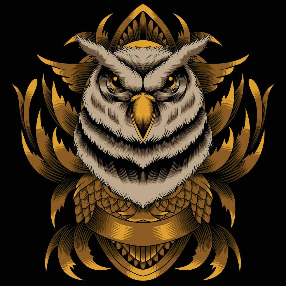Owl head vector illustration