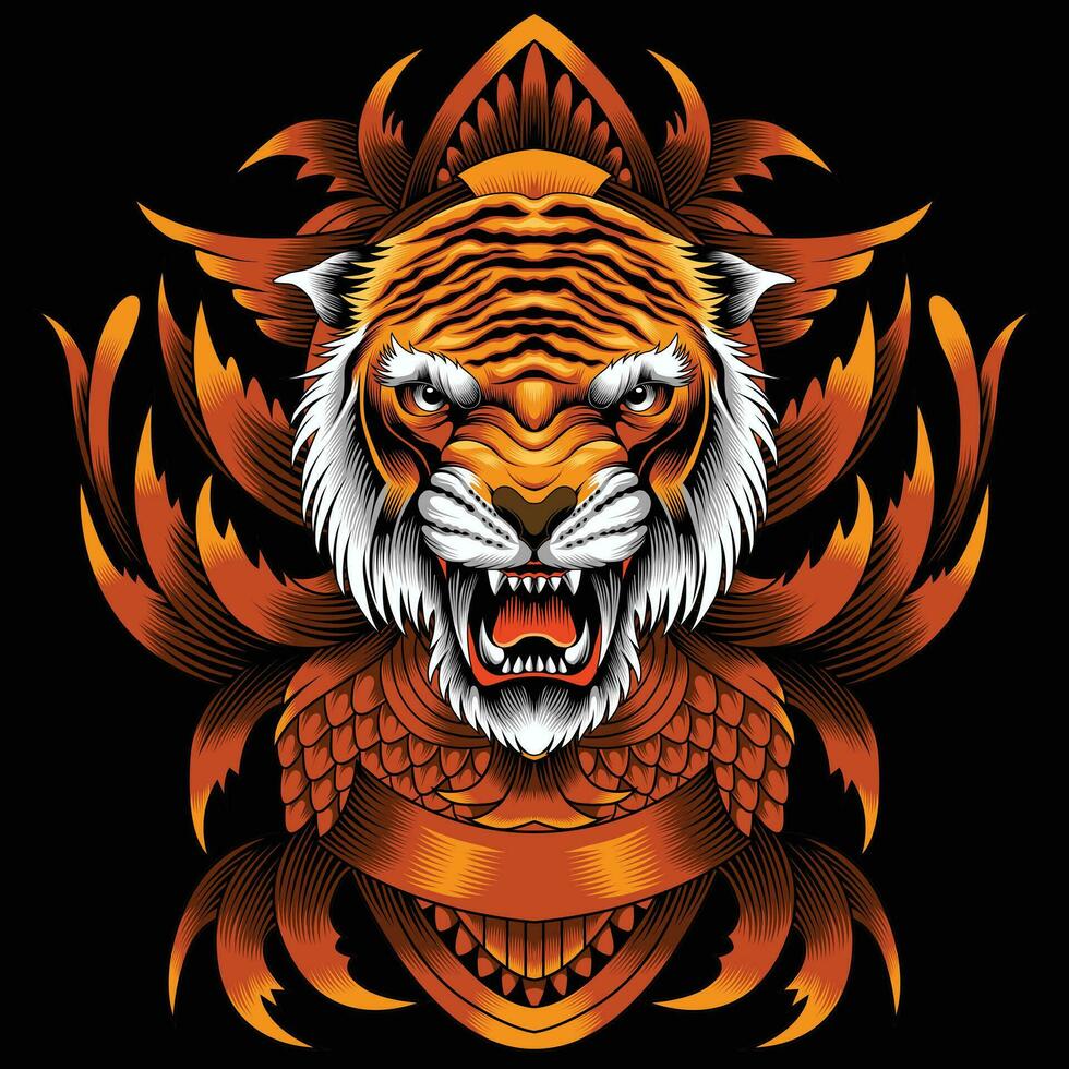 Tiger head vector illustration