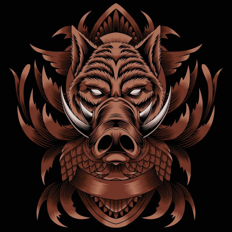 Wild hog vector illustration