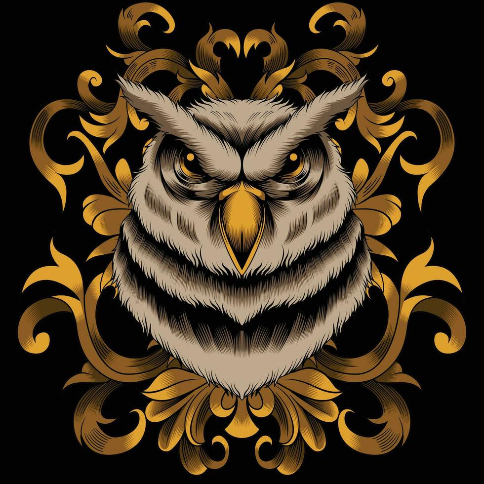 Owl head vector illustration