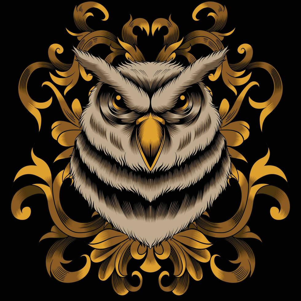 Owl head vector illustration