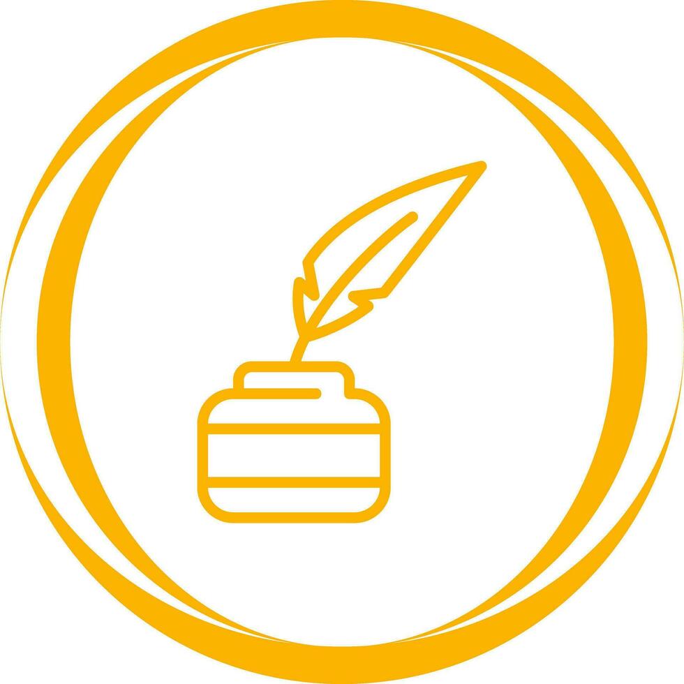 Quill pen with inkwell Vector Icon