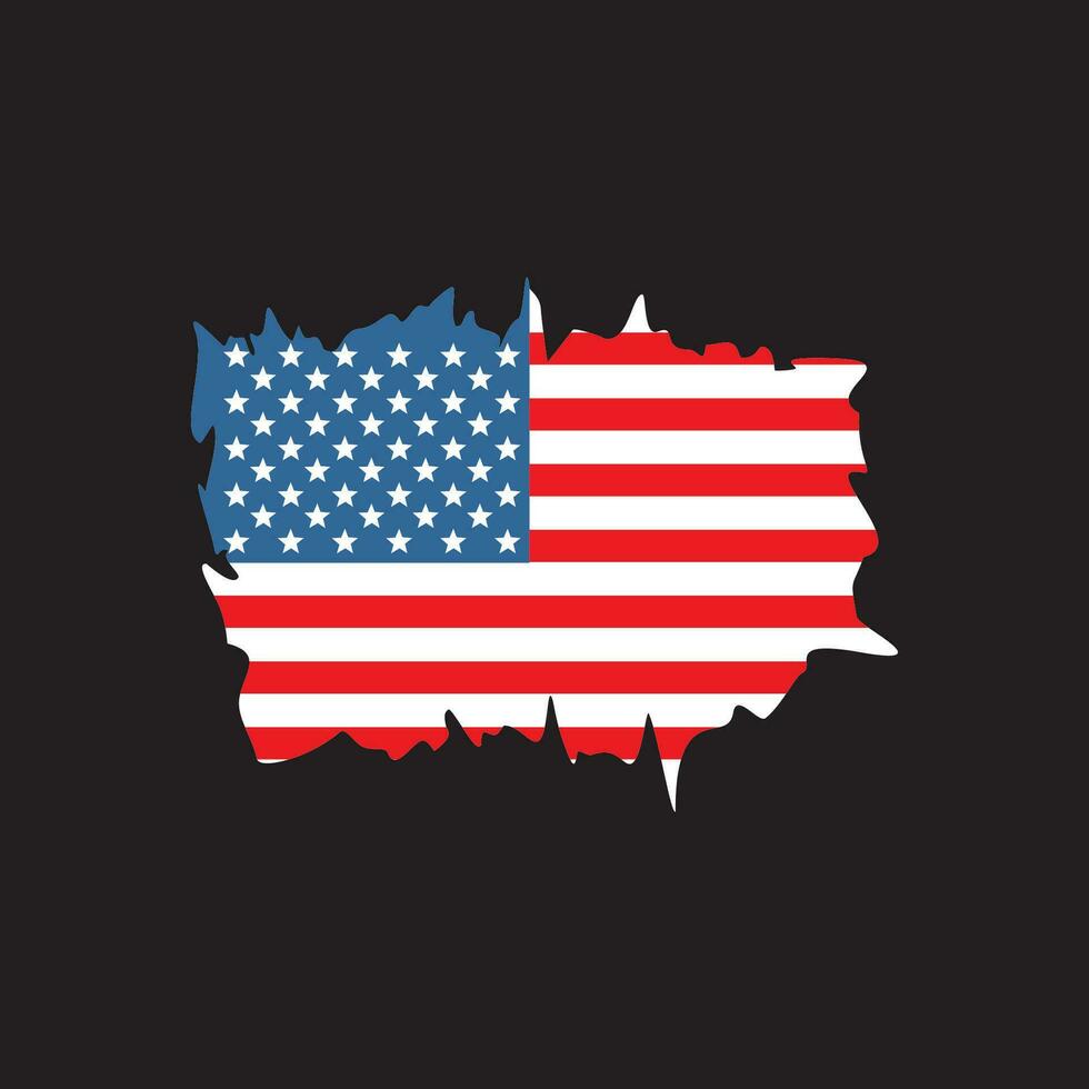 grunge USA flag design. America sign and symbol vector