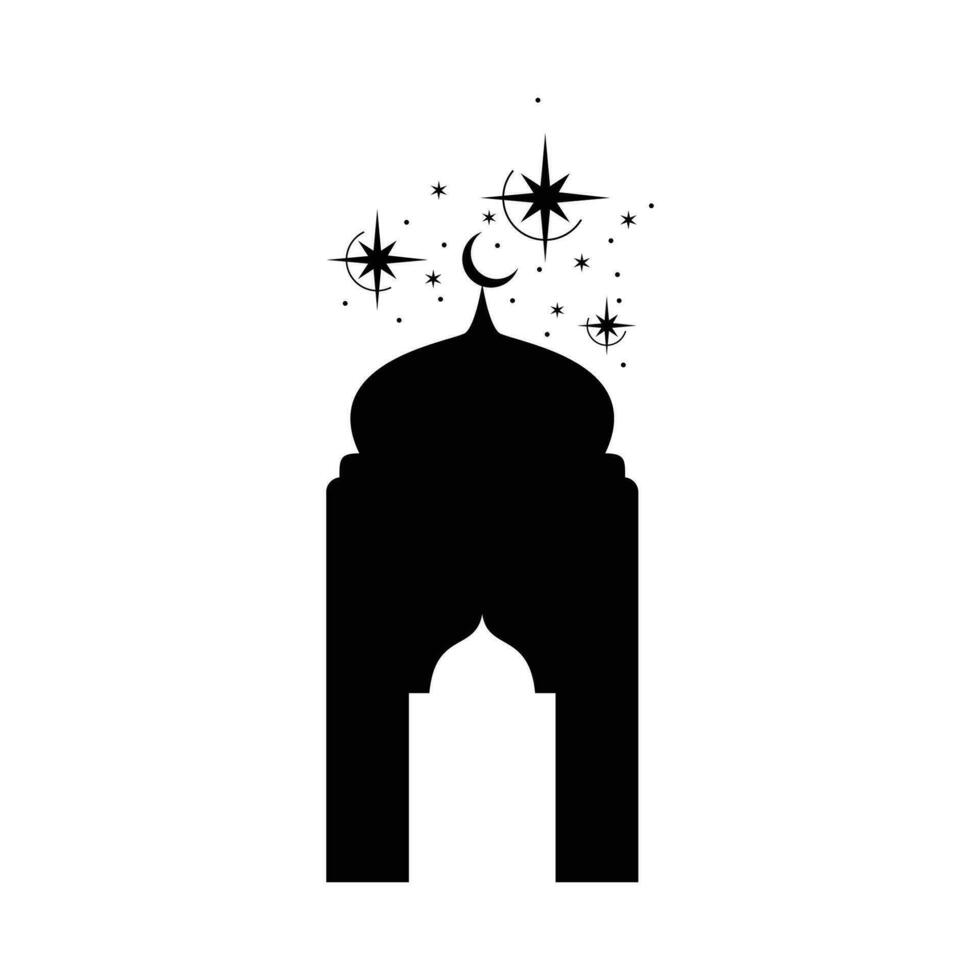 mosque silhouette design. Islamic architecture decoration. vector