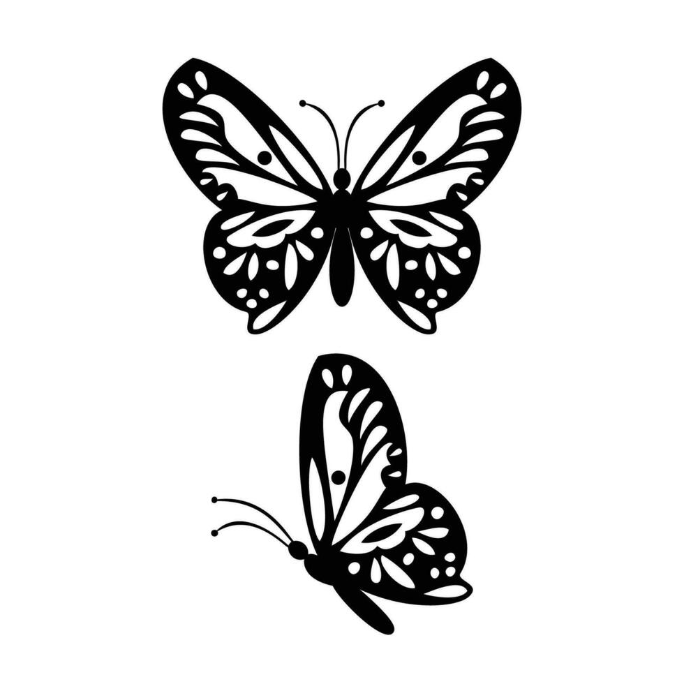 butterfly silhouette design vector illustration. insect sign and symbol use for wedding decoration.