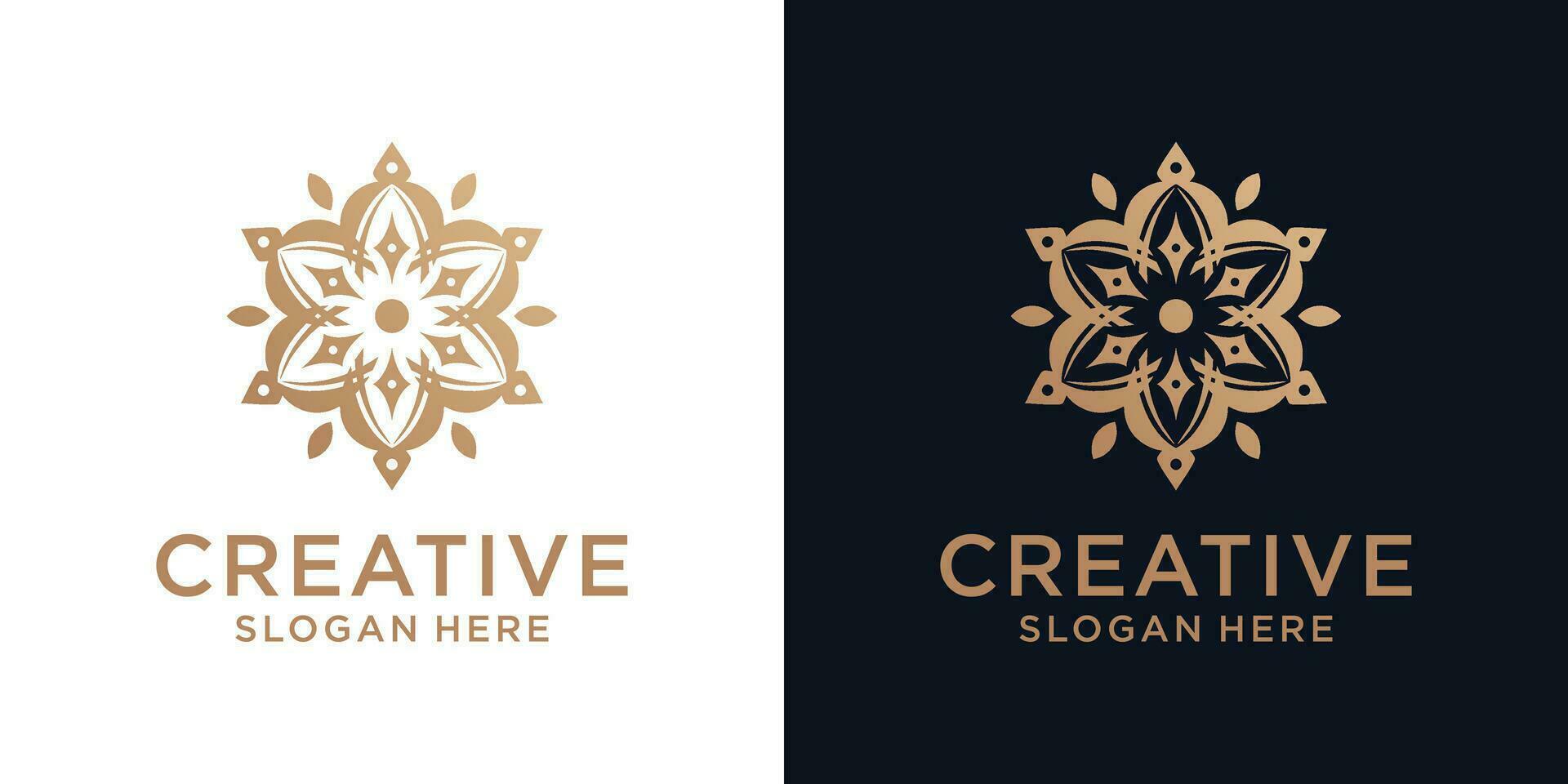 Floral ornament logo design abstract vector