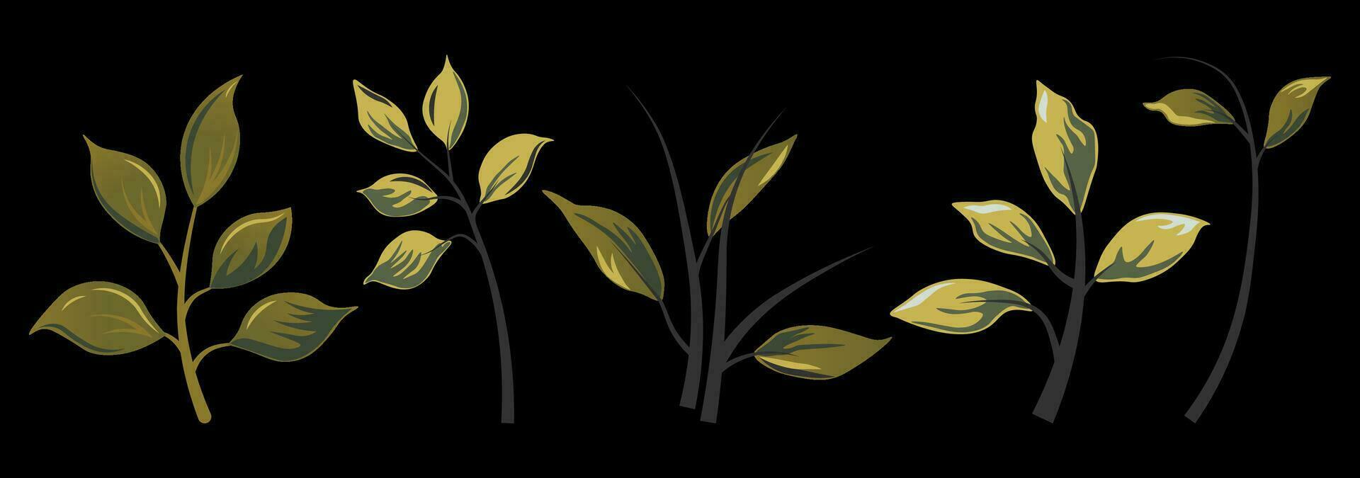 Set of leaf illustration. vector