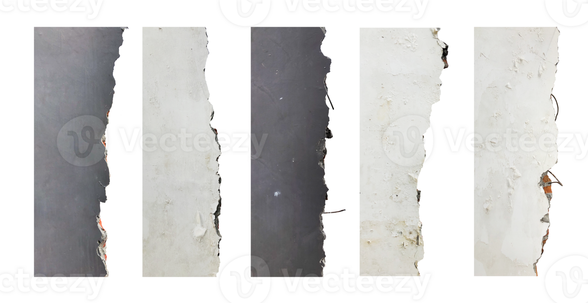 rough broken wall border isolated png